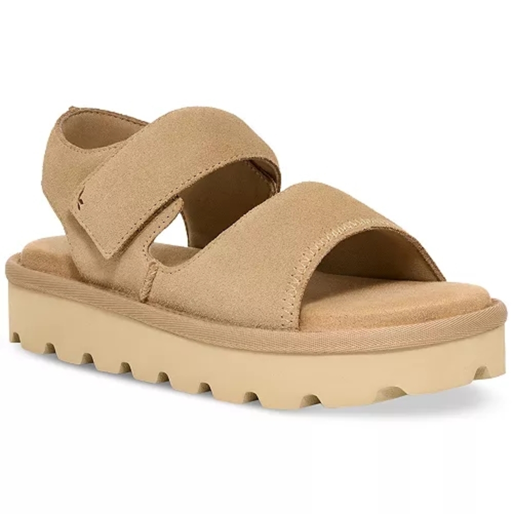 NEW Koolaburra By UGG Tizz Tan Platform Sandals with Velcro Straps Size 8